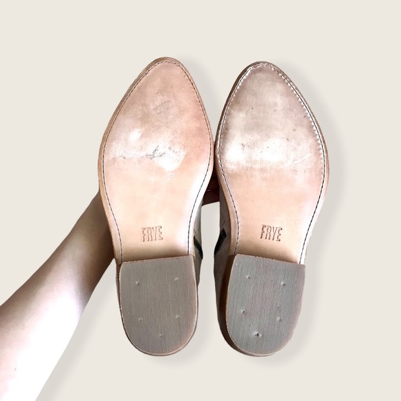 Frye Billy Blush Pink Suede Leather Zip Up Short Cute Festival Cowboy Ankle Boot - Picture 14 of 16